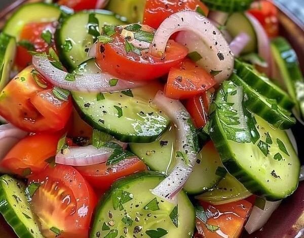 Marinated Cucumbers, Onions, and Tomatoes