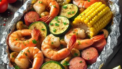 Shrimp and Sausage Foil Packet Dinner